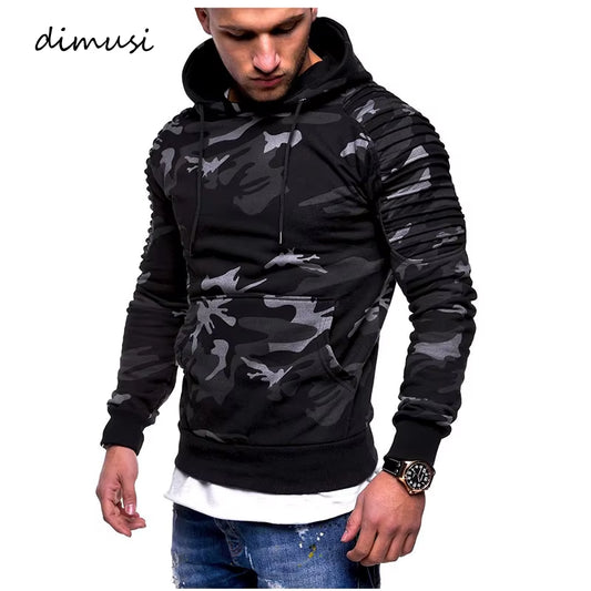 Hooded Mens Casual Camouflage Windbreaker Sweatshirt Coats Mens Streetwear Hip Hop Hoodies Sportswear Tracksuits Clothing