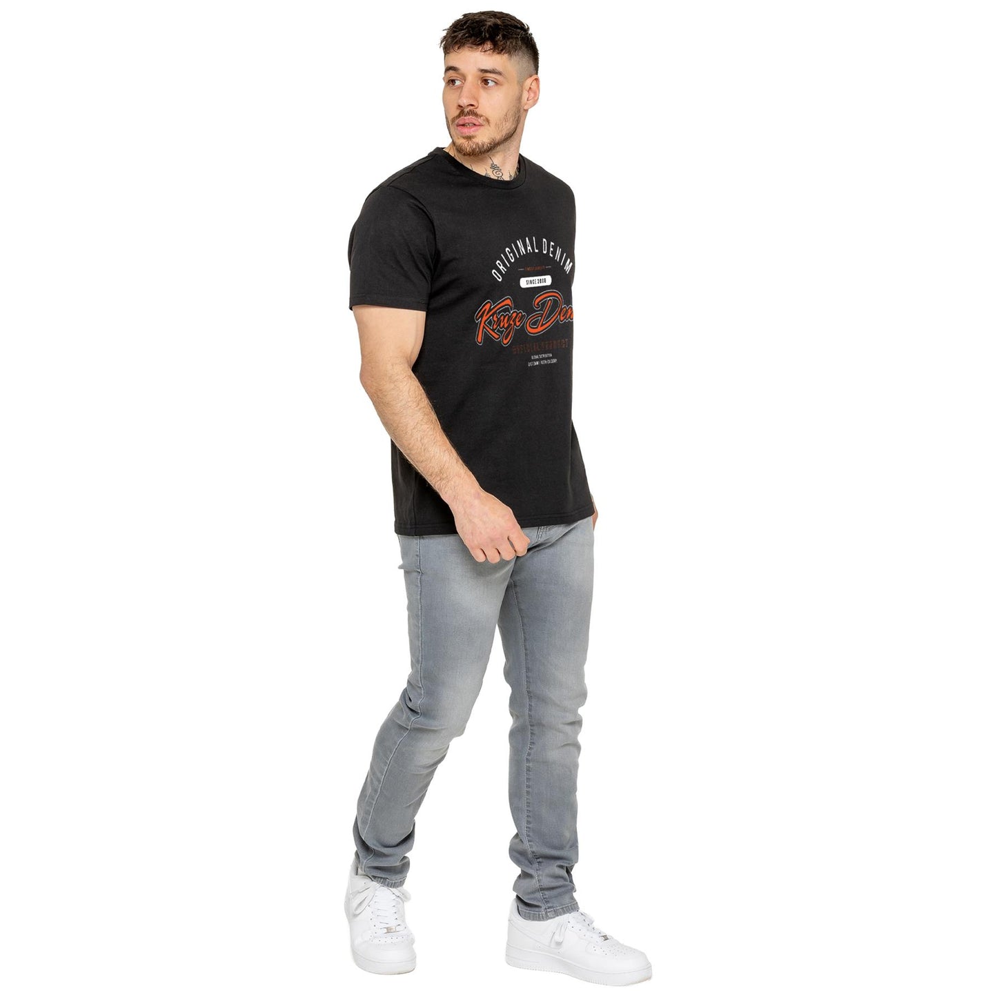 Kruze Mens T Shirts Cotton Short Sleeve T-Shirt Tee Crew Neck Regular Plain Top