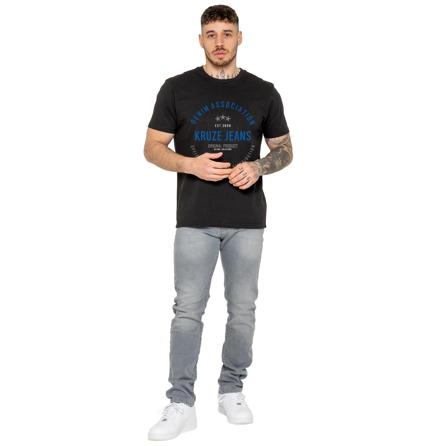 Kruze Mens T Shirts Cotton Short Sleeve T-Shirt Tee Crew Neck Regular Plain Top