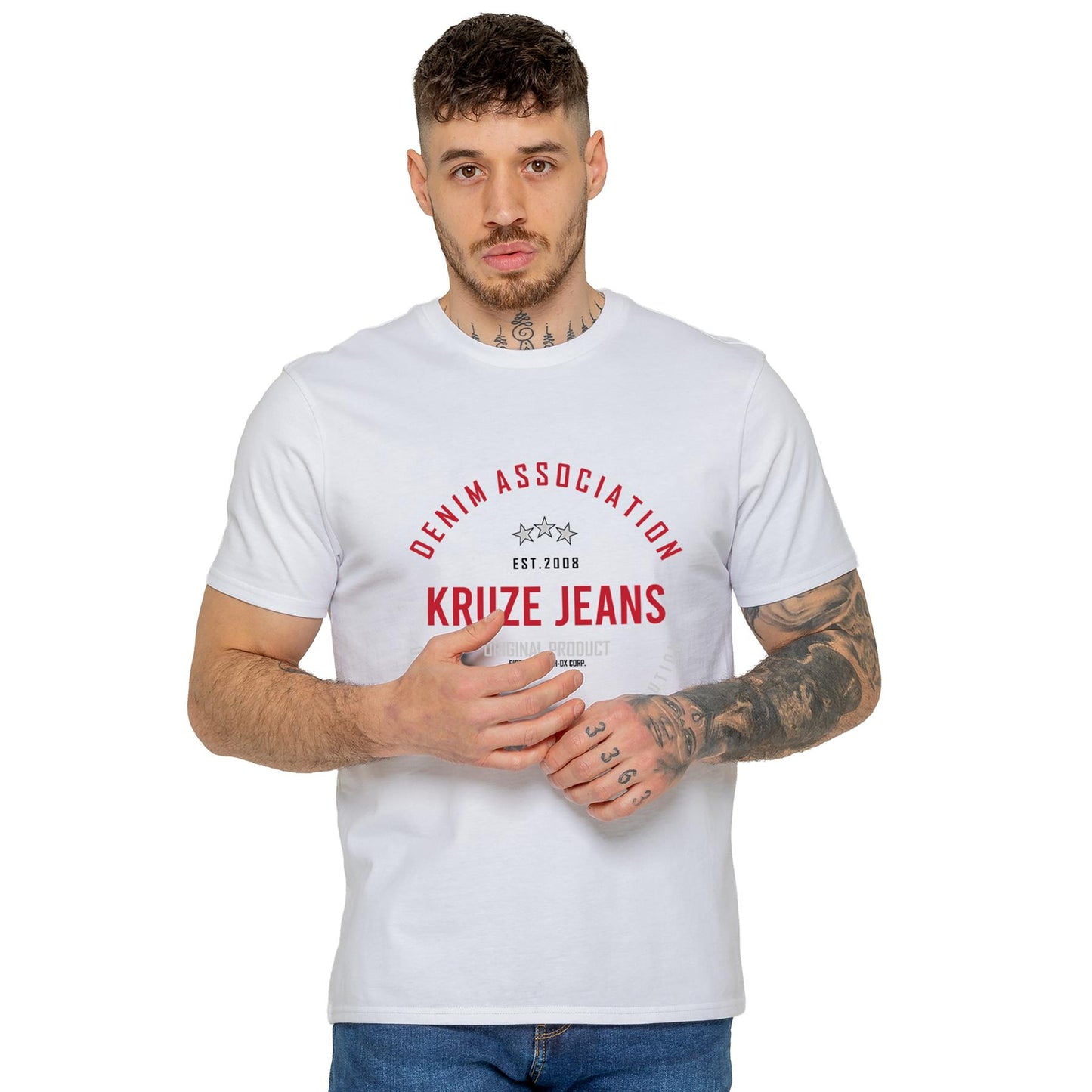 Kruze Mens T Shirts Cotton Short Sleeve T-Shirt Tee Crew Neck Regular Plain Top