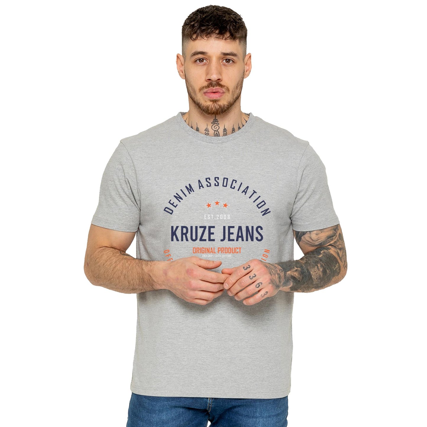 Kruze Mens T Shirts Cotton Short Sleeve T-Shirt Tee Crew Neck Regular Plain Top