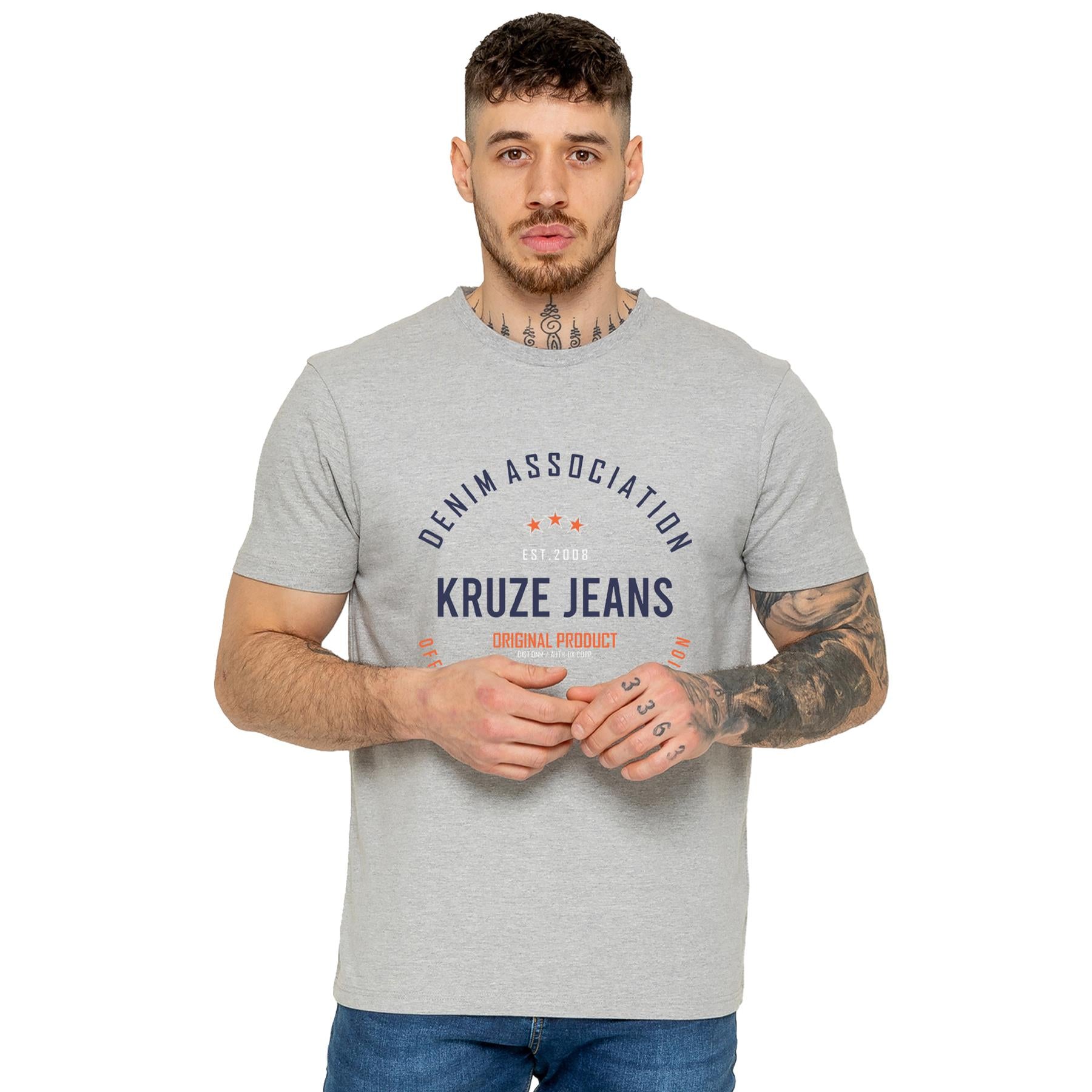 Kruze Mens T Shirts Cotton Short Sleeve T-Shirt Tee Crew Neck Regular Plain Top