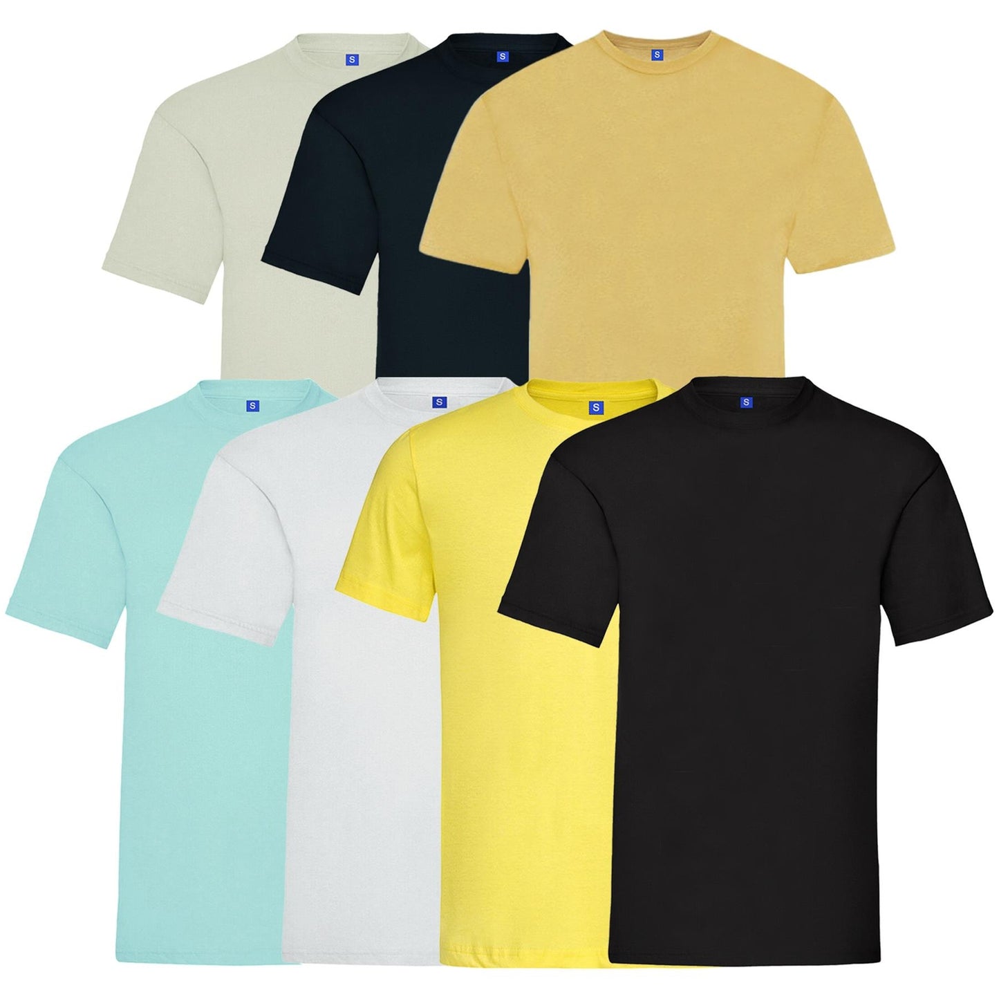 Kruze Mens T Shirts Cotton Short Sleeve T-Shirt Tee Crew Neck Regular Plain Top