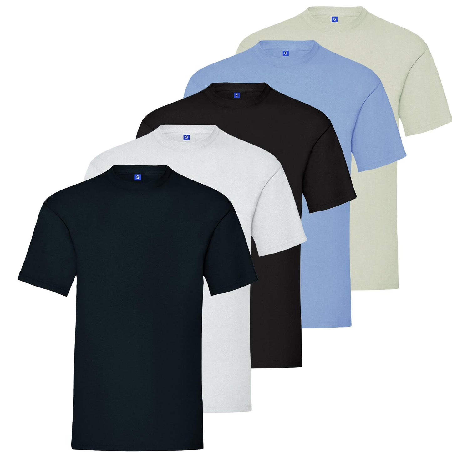 Kruze Mens T Shirts Cotton Short Sleeve T-Shirt Tee Crew Neck Regular Plain Top