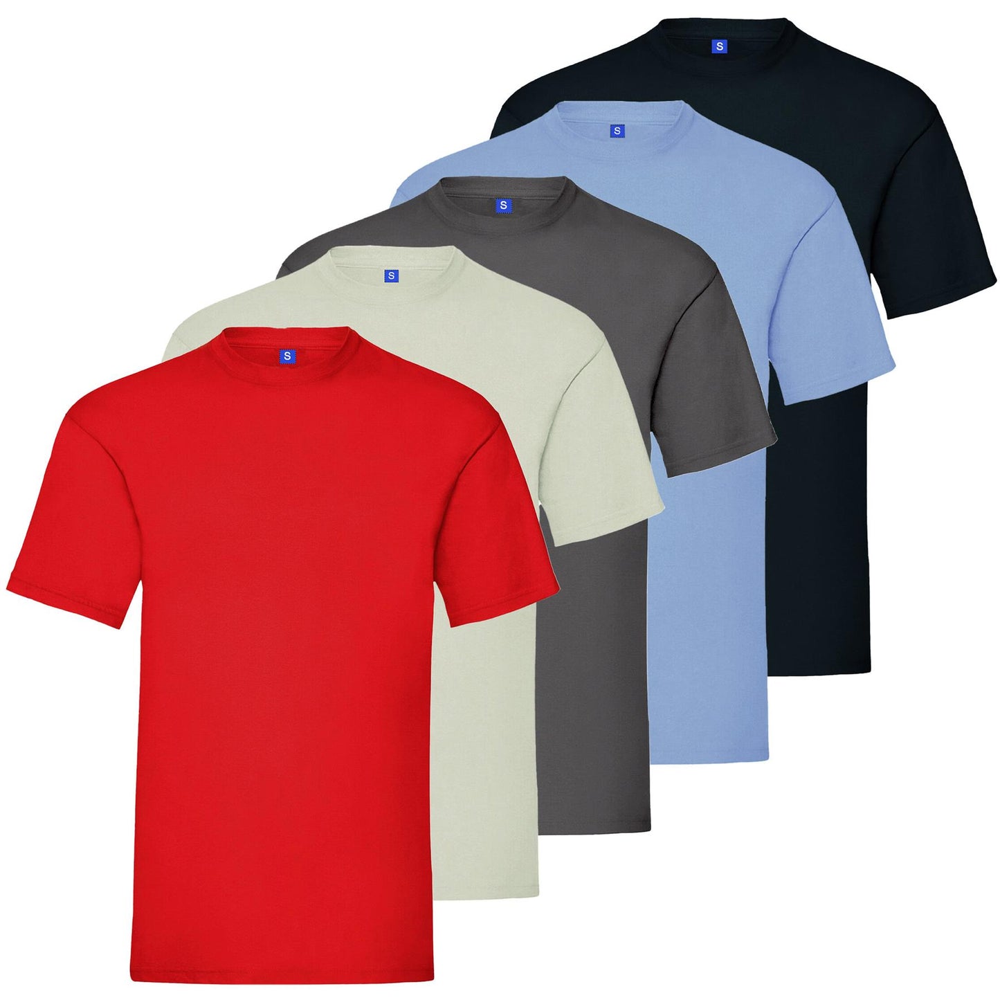 Kruze Mens T Shirts Cotton Short Sleeve T-Shirt Tee Crew Neck Regular Plain Top