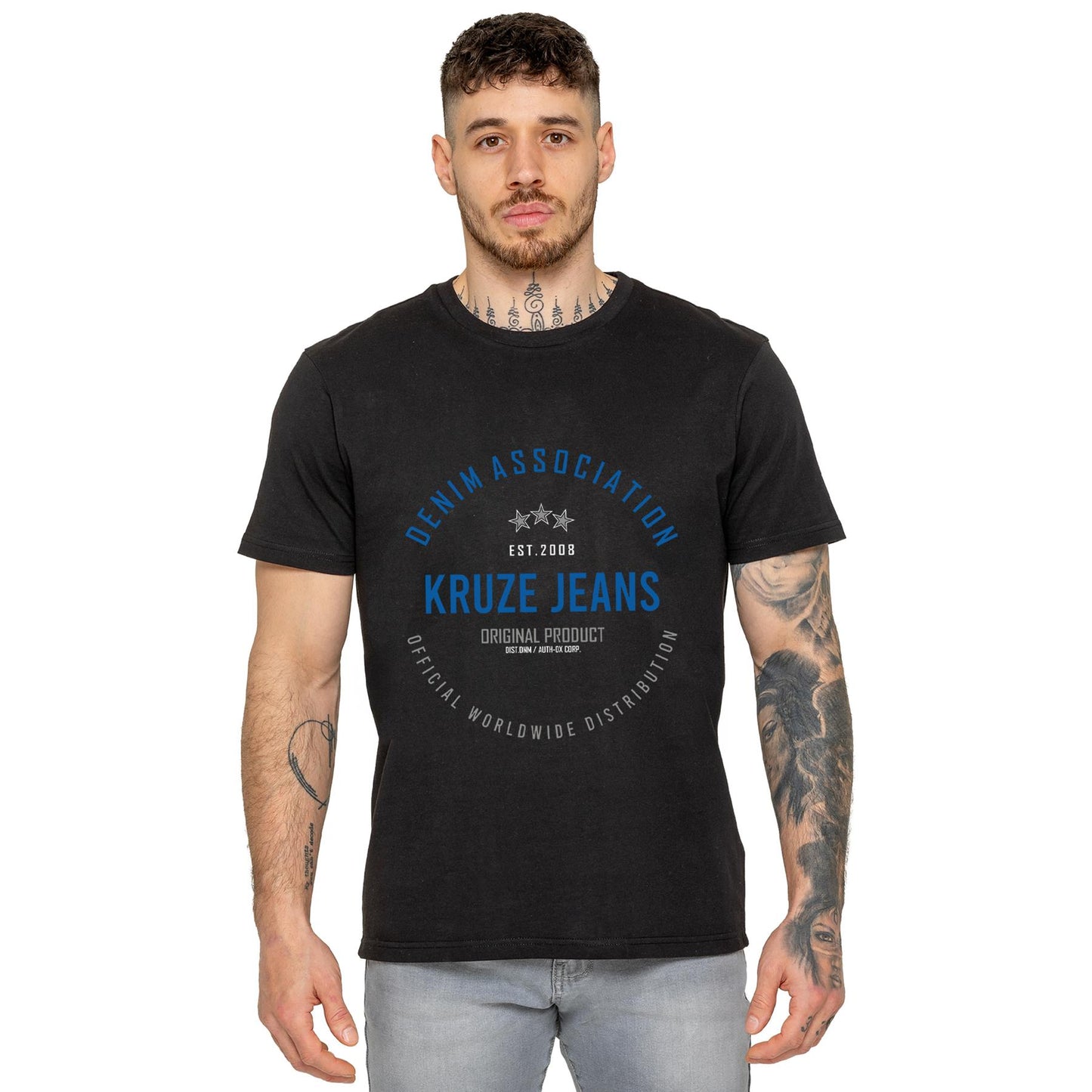 Kruze Mens T Shirts Cotton Short Sleeve T-Shirt Tee Crew Neck Regular Plain Top