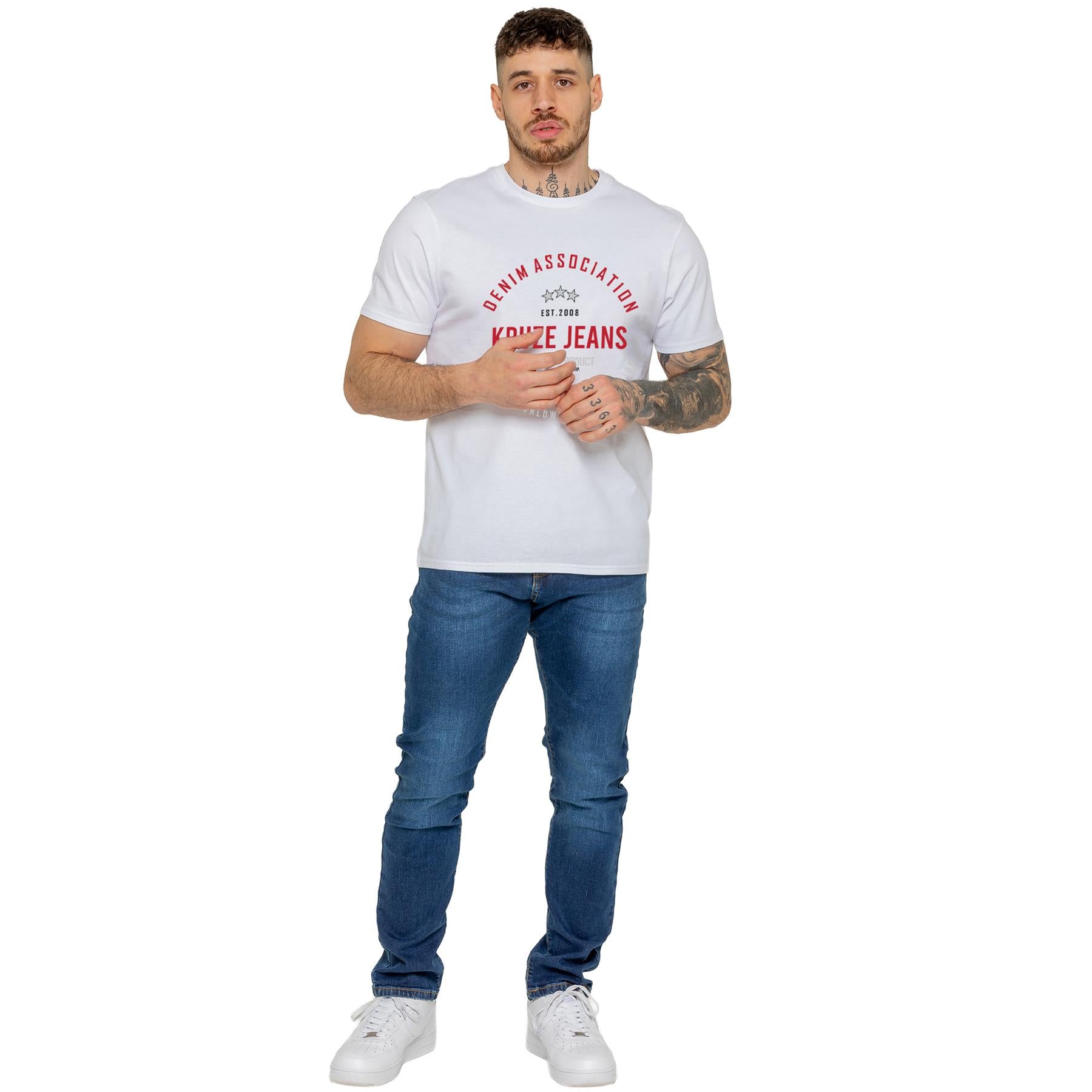 Kruze Mens T Shirts Cotton Short Sleeve T-Shirt Tee Crew Neck Regular Plain Top