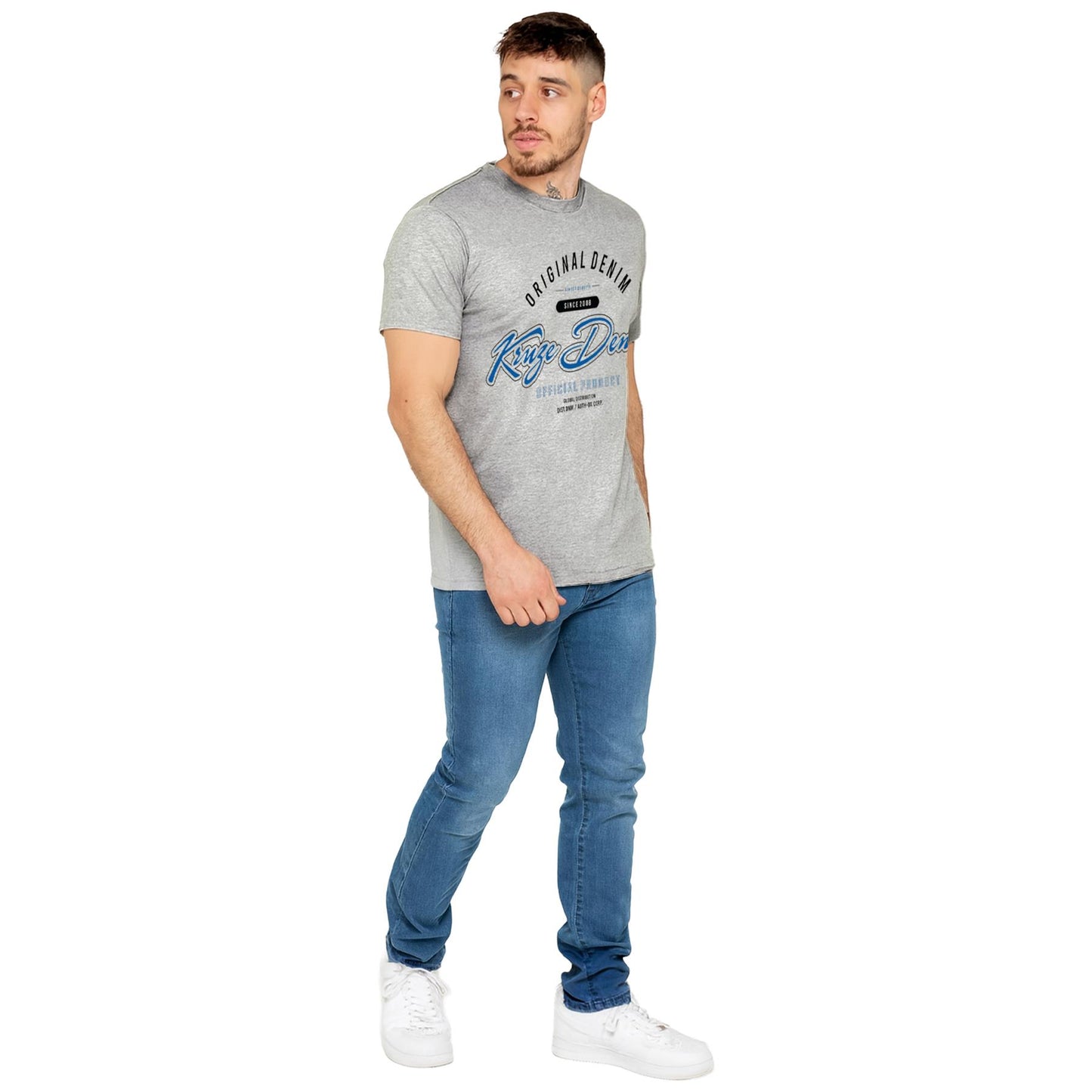 Kruze Mens T Shirts Cotton Short Sleeve T-Shirt Tee Crew Neck Regular Plain Top