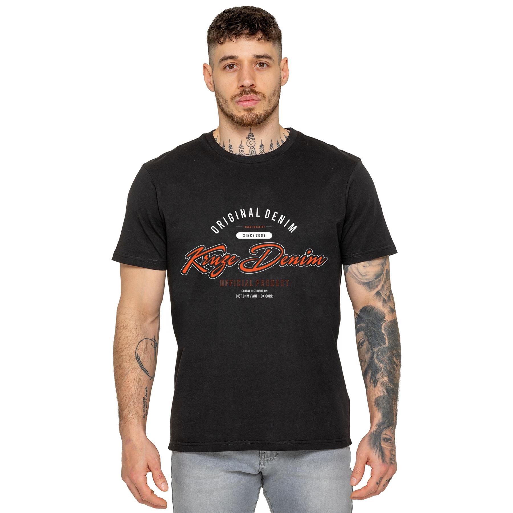 Kruze Mens T Shirts Cotton Short Sleeve T-Shirt Tee Crew Neck Regular Plain Top